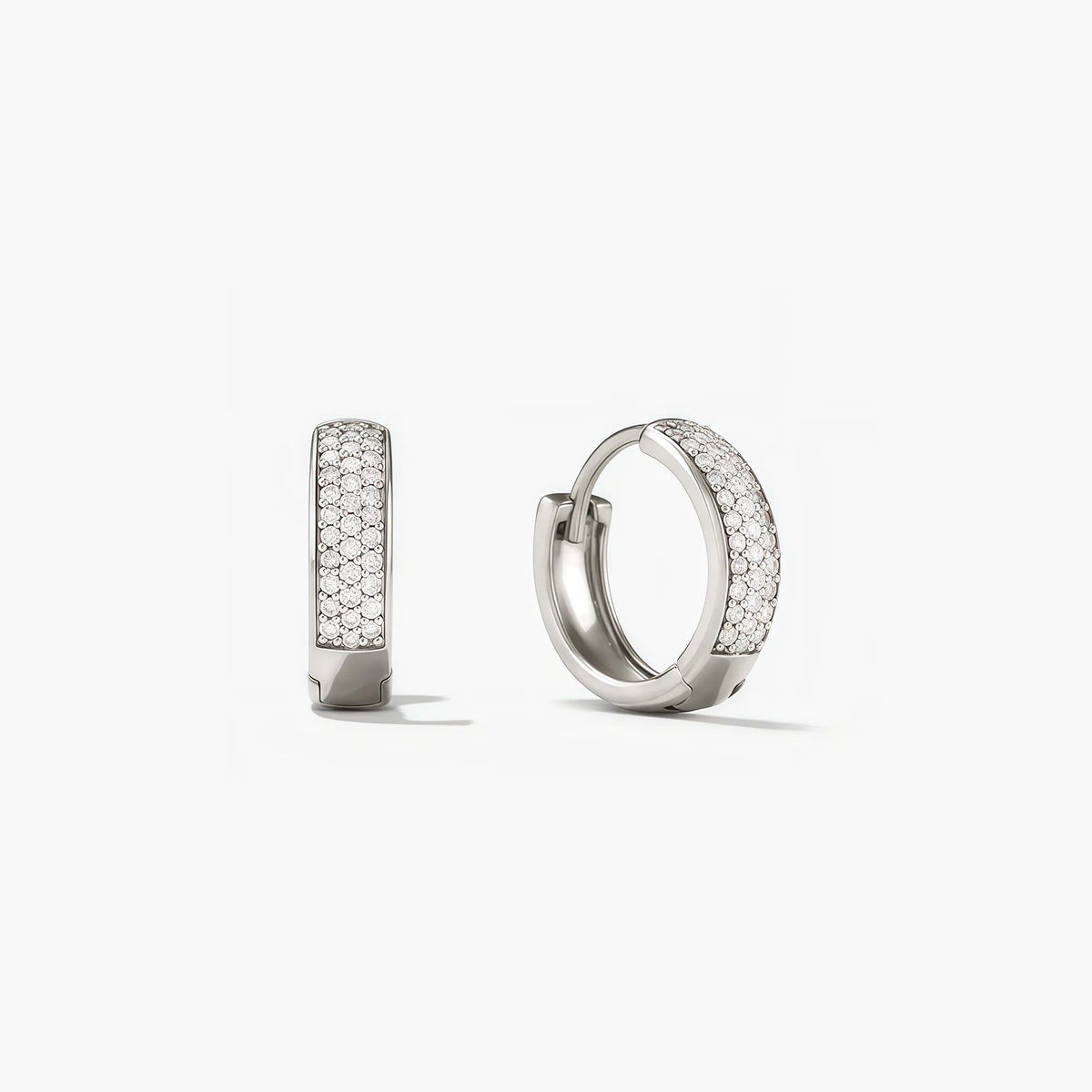 Bold pavé diamond huggie