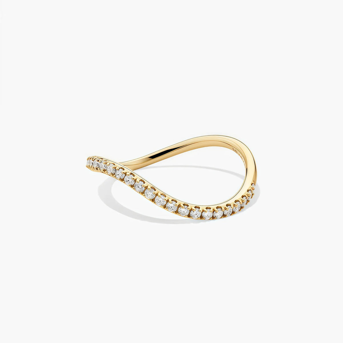 Dome figure pave diamond ring