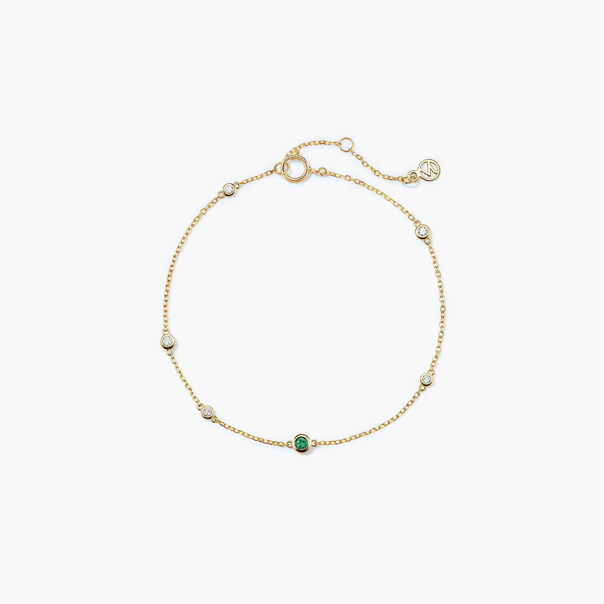 Multi gemstone station bracelet