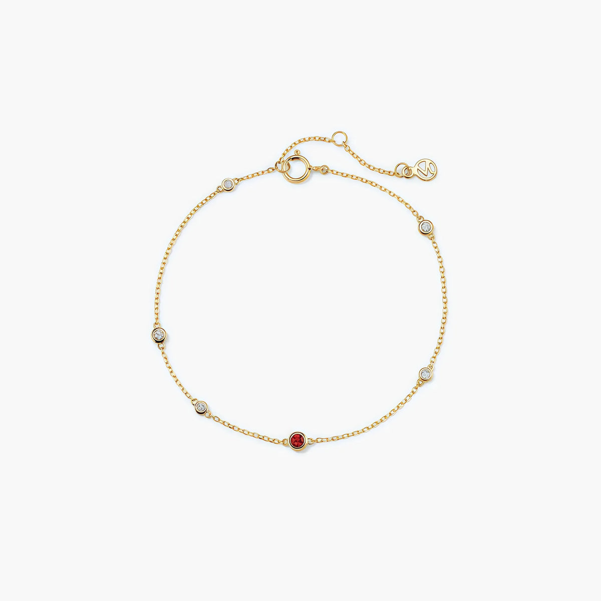 Multi gemstone station bracelet